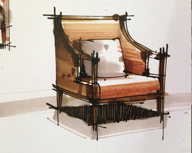 各种椅子沙发马克笔表现－单体
