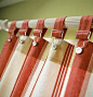 Creative Do-It-Yourself Window Treatment ~ Instead of conventional tabs, use overall buckles to hang simple panels on a drapery rod.