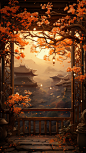 中秋手绘背景（企业商用）