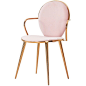 花瓣椅 原创设计餐椅小户型北欧简约绒布餐椅铁艺休闲实木餐椅-淘宝网