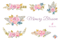 Memory Blossom Watercolor Clipart :  