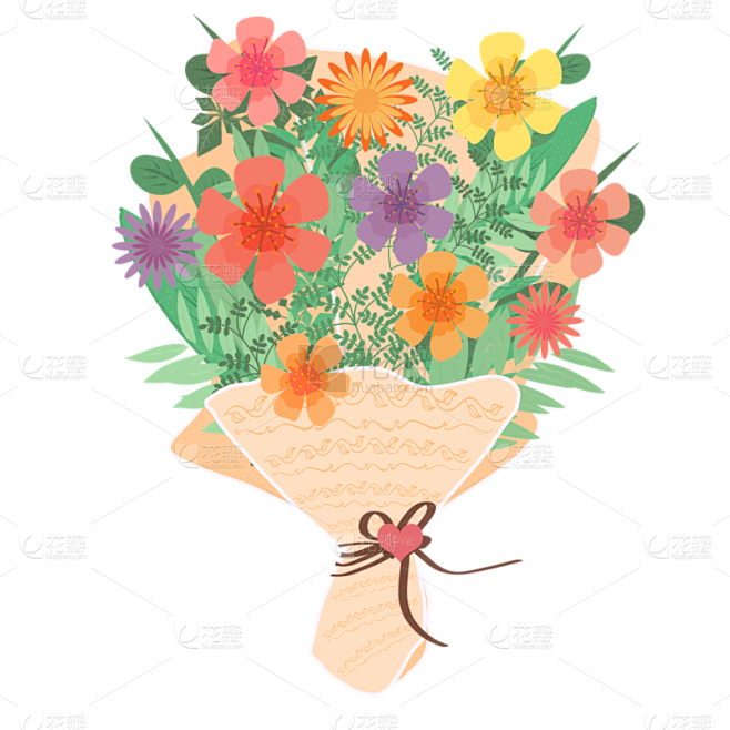 手绘卡通插画-鲜花