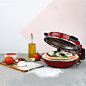 H.Koenig NAPL350 披萨烤箱，比萨直径 32 厘米，350 度，陶瓷石板，红色-厨具-亚马逊中国