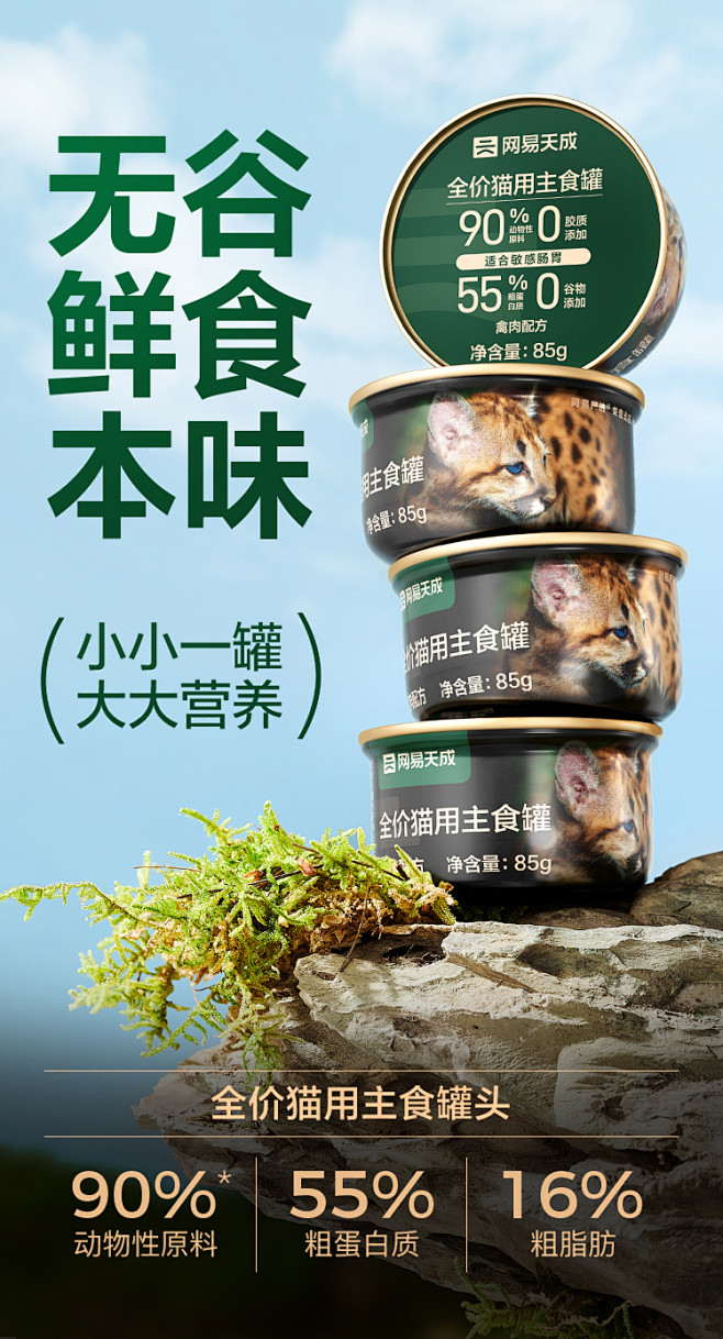 网易天成猫罐头主食罐85g幼猫成猫全价猫...