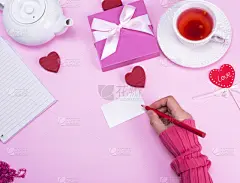手,红色,铅笔,雌性动物,贺卡,标志,水平画幅,高视角,形状,情人节