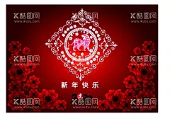 新年插画设计   - 源文件下载【酷图网】新年,2022,梅花,灯笼,字体,底纹,新年插画,新年封面,新年剪纸,虎年,老虎,老虎剪纸,剪纸老虎,新年素材,