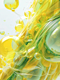In the style of organic and flowing forms, data visualization, silvestro lega, glazed surfaces, translucent layers, aquirax uno, cleancore, in the style of vray tracing, fluid organic forms, light green and yellow, clean and streamlined, pointillist optic