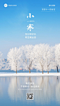 小寒金融保险节气祝福实景风手机海报（旭日晓初长 寒至藏金喜）