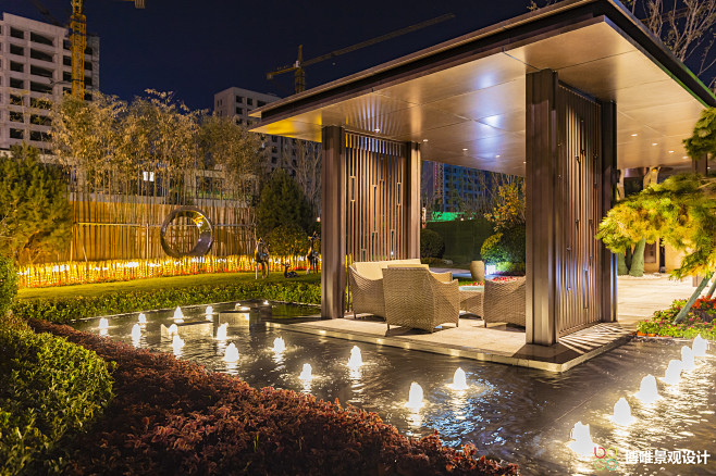 景亭，景观会客厅，夜景，展示区，示范区