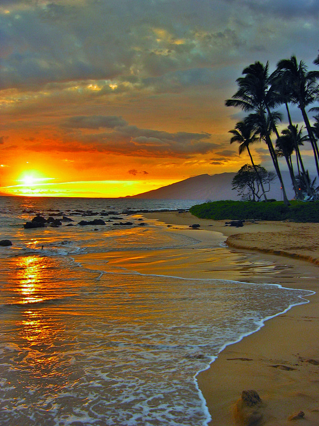 paradisiac岛，夏威夷毛伊岛。美...