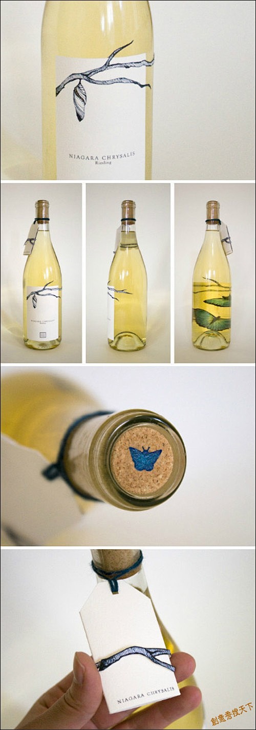 酒瓶包装设计之“化蝶”，绝对是超有意境的...