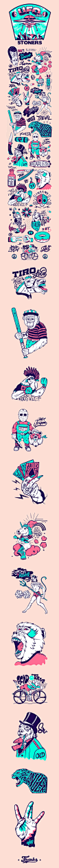 weird Character UFO madness stoners mind Drugs Rare pattern knives dibujo