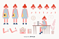 Cartoon woman character template