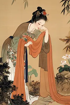 仕女图工笔画人物形象画作