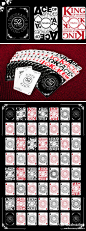 Adam Bauer扑克牌设计，每一张牌上面都有一种字体，以及独特排版方式，很适合设计师玩儿的扑克牌有没有~ http://t.cn/aBR3vn