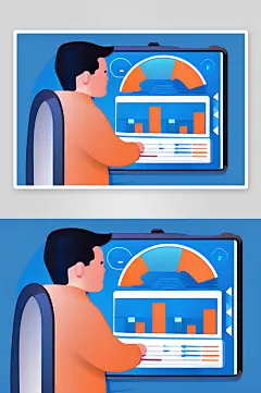 扁平插画解说仪表盘概念-众图网