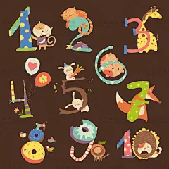 n4414卡通森林动物可爱儿童装饰插画图案背景AI矢量图设计素材-淘宝网