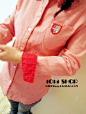 【1014SHOP】红色小波点英伦徽章小衬衣衬衫-淘宝网
