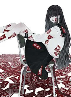 二次元，动漫，美少女，萌妹子，学生服，暗黑病娇，壁纸
上传者：泽荷