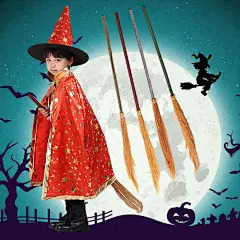 智秀万圣节新款可伸缩魔法师巫婆扫把扫帚儿童飞天配件装饰道具