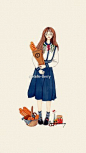 少女 插画 By HalleBerry