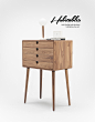 Chest of drawers, Cabinet in walnut : Chest of drawers , cabinet in walnut