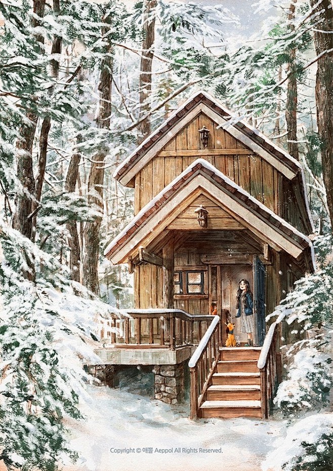 冬日的清晨，门外美丽的森林雪景 ~ 来自...