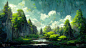 painted Anime Nature. High quality illustration