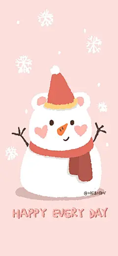 卡通 手机壁纸 圣诞节 雪人 cr:小熊起司吖