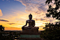 Buddha statue at Phrabuddhachay Temple in sunset Saraburi, Thailand by Santi foto on 500px
