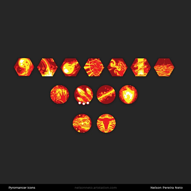 ArtStation - Pyromancer Vector Icon set, Nelson Neto-花瓣网