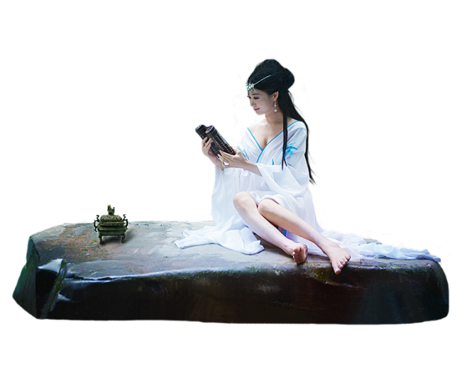 PNG古典美女素材02 (琵琶 笛箫 古...