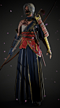 Samurai Lady, Louis van den Berg   (PixelRabbit) : here's my latest character i did from one of the Artstation challenges hope you like it 
concept by the amazing .Yi  >>>>  https://www.artstation.com/artwork/rREGEa
P.S huge thanks to Georgian