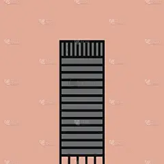 高层摩天楼建筑简约轮廓风格。
