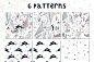 黑兔创意插画素材背景图案Black Rabbit | Patterns