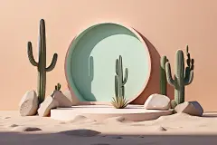 简约干净风3D立体电商产品展台背景