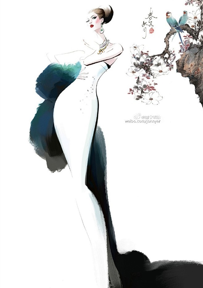 #传递东方雅致之美# 作为一个时尚插画师...