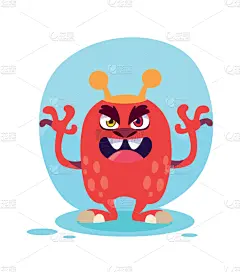 红色,怪物,卡通,绘画插图,式样,计算机图标,人,部分,可爱的,性格