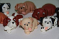 dogs, Polymer clay, porcelana fria, masa flexible, biscuit, pasta francesa, cold porcelain, fimo, salt dough