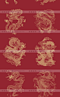 中式古典龙凤吉祥图案纹样包装底纹背景广告设计矢量印刷插画素材