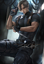 Leon RE, sakimi chan : ResidentEvil has been one of my fav horror game series along with silent hill, Perfect  time to paint #Leon <3 This Design is from RE 4  sfw/nsfw psd,hd jpg,  video  process   etc- https://www.patreon.com/posts/25404024