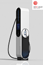 an electric car charger is plugged into the back of it's charging station