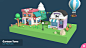 Cartoon Town - Low Poly Assets by ricimi : Cartoon Town is a customizable, mobile-friendly low-poly asset containing many elements that can be used to create a town with a nice cartoon style. 

Tileable floor and roads. Demo scenes and animations included