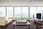 Contemporary Living Room DesignContemporary living room interior with mountain and sea view.