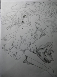 桥东浪子采集到游戏动漫素描,铅笔画,手绘图