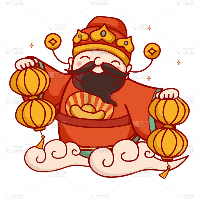 春节财神到贴纸