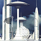 futuristic sci-fi buildings 3d max