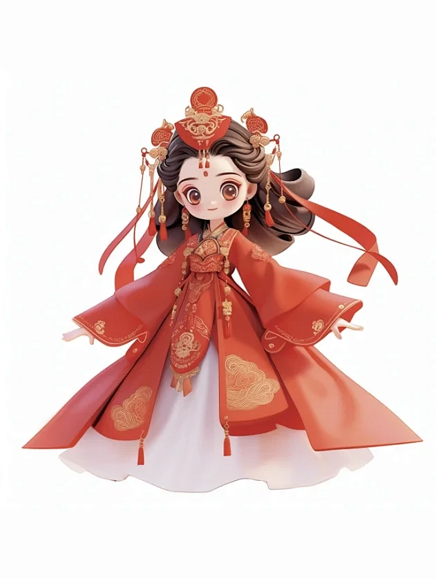 9款中国风红色嫁衣女孩AIGC盲盒分享