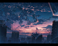 #オリジナル 夜明けの空と氷水 - コーラ的插画 - pixiv : 光を歪めたのは、温度差。