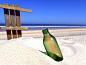 ID-914716-海边沙滩上的漂流瓶壁纸高清大图